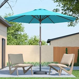 Patio Kingdom 10FT Patio Umbrella Outdoor Market Umbrella with Crank and Tilt, 8 Flexible